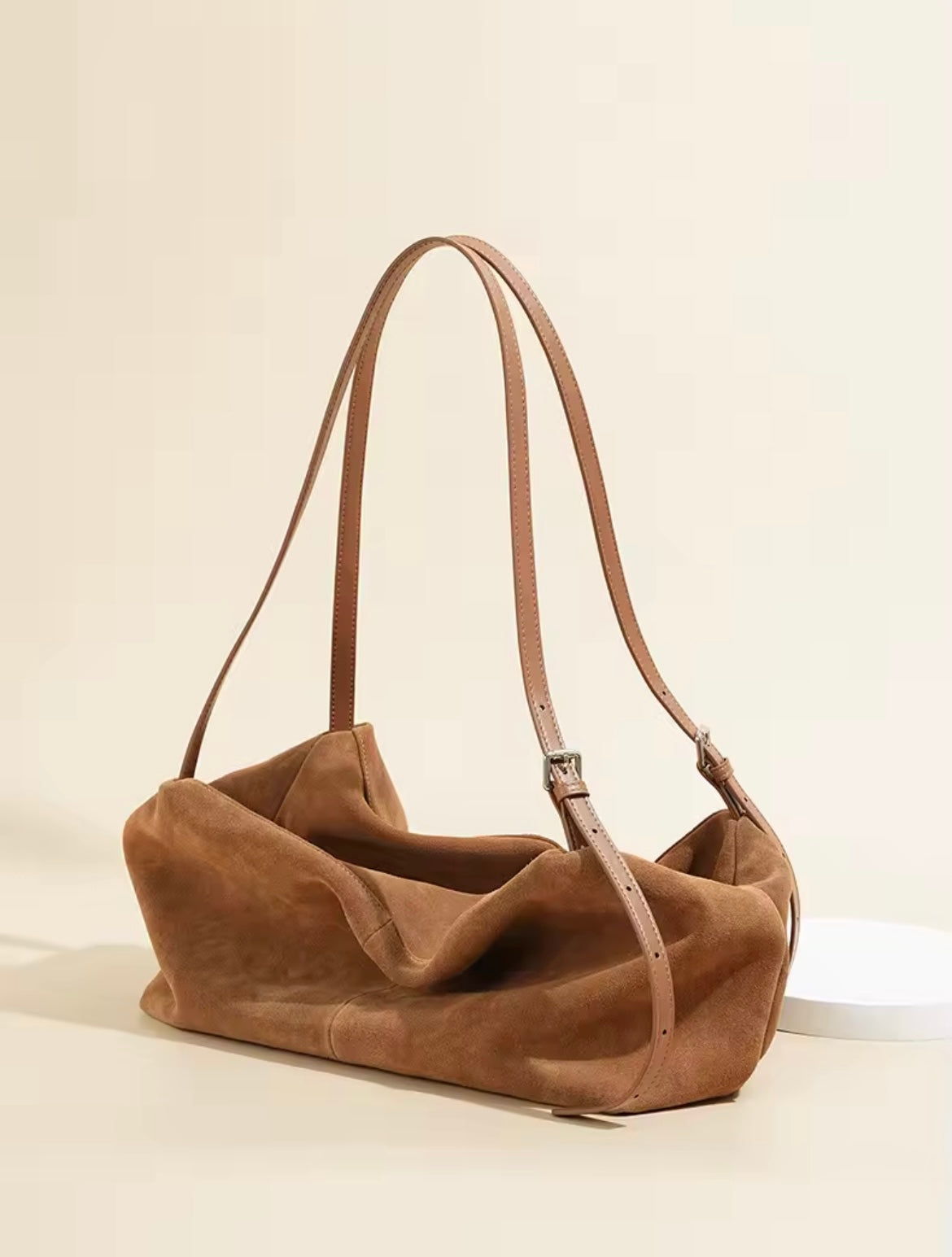 Handmade Leather Tote Bag with a Spacious Interior and Adjustable Shoulder Strap