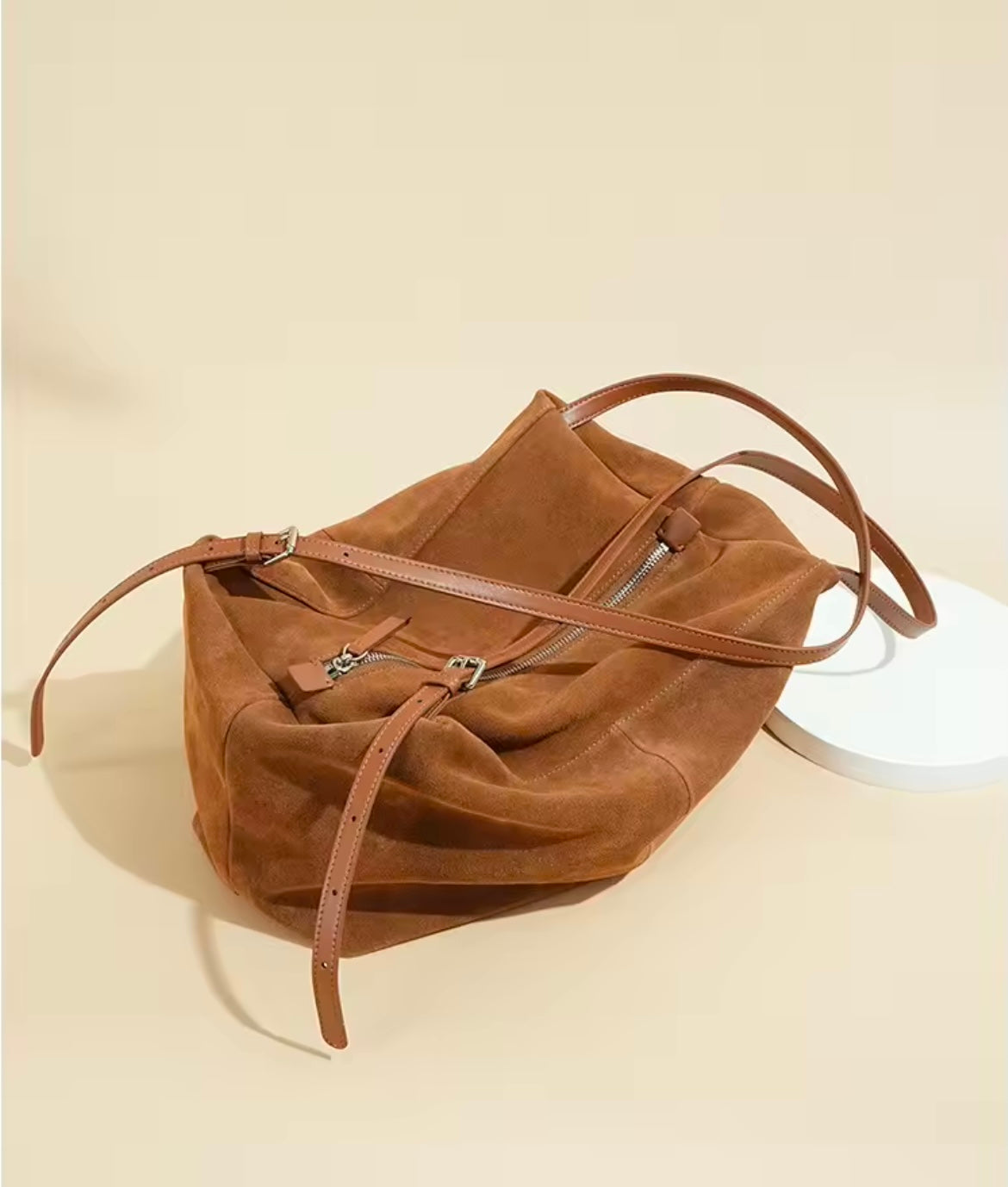 Handmade Leather Tote Bag with a Spacious Interior and Adjustable Shoulder Strap