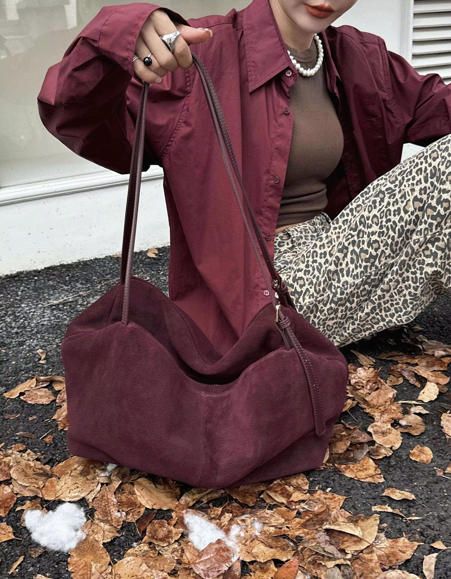 Handmade Leather Tote Bag with a Spacious Interior and Adjustable Shoulder Strap