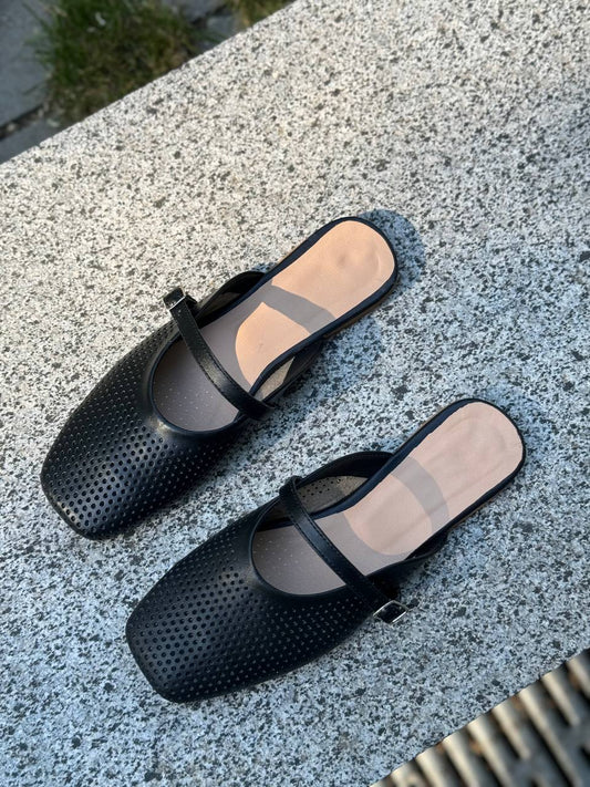 Handmade Perforated Genuine Leather Clogs