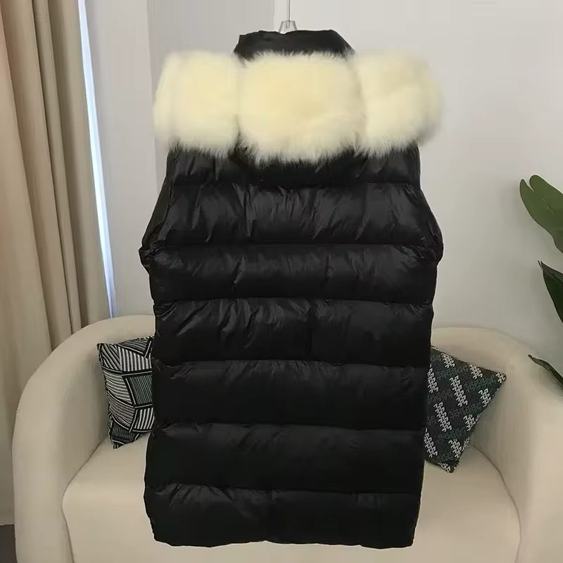 Women's Oversized Duck Down Jacket with Luxurious Natural Fur – Ultimate Winter Warmth & Style