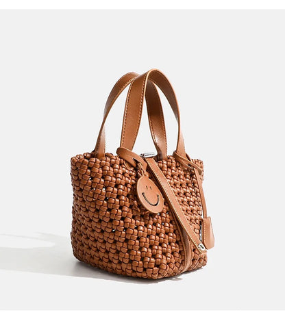 Elegant Retro Women's Woven Handbag