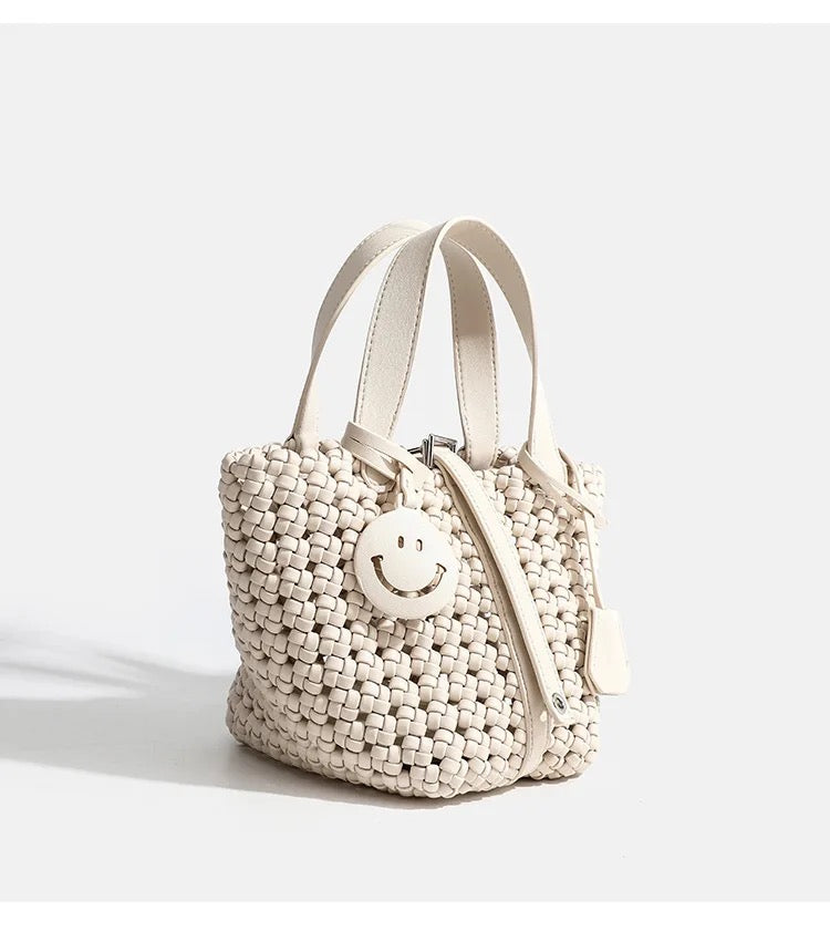 Elegant Retro Women's Woven Handbag