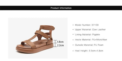 Elegant Women's Genuine Leather Roman Sandals