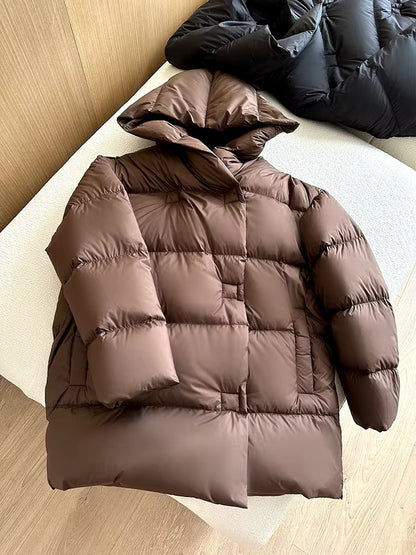 Cozy Women's Duck Down Hooded Jacket – Ultimate Winter Warmth