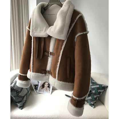 Luxurious Women's Genuine Sheepskin Coat