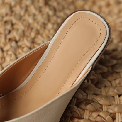 Elegant Women's Genuine Leather Mules