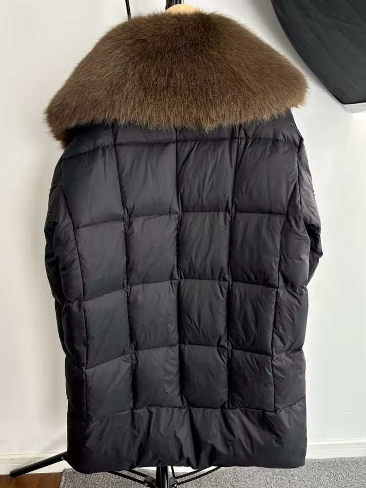 Luxurious Women's Long Duck Down Jacket