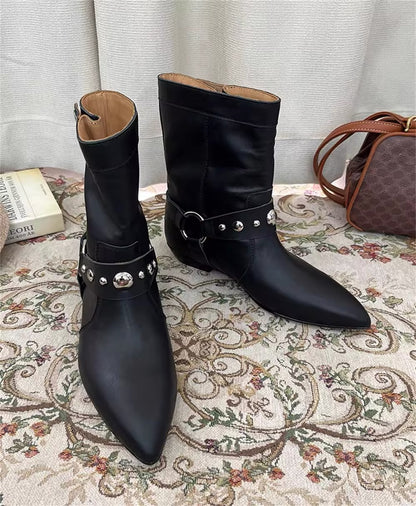 Handmade Women's Genuine Leather Cowboy Boots