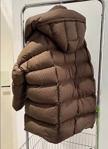 Ultimate Warmth: Women's Long Plus Size Duck Down Jacket