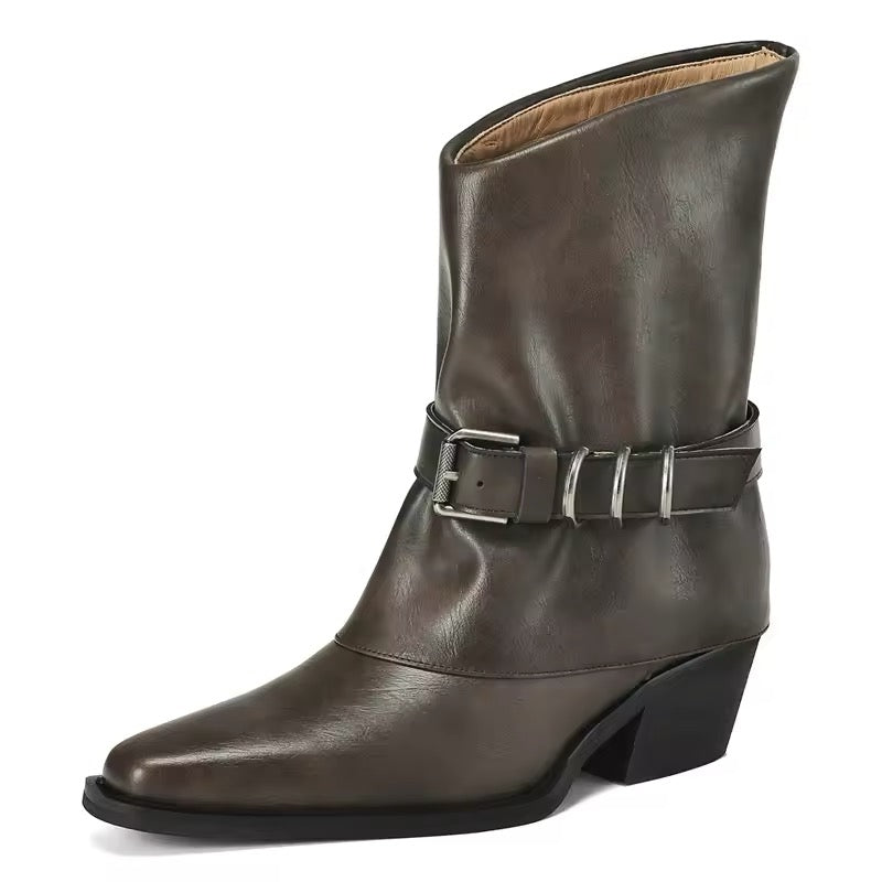 Step Back in Time with Women's Genuine Leather Retro Boots