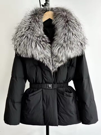 Women's Down Jacket with Natural Fur – Ultimate Winter Luxury. Women's plus size jacket