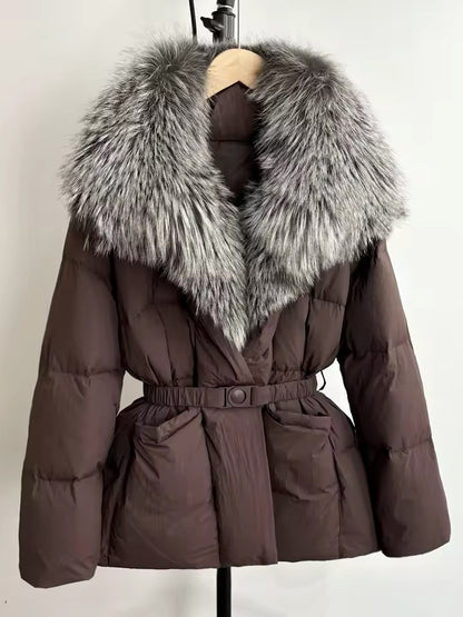 Women's Down Jacket with Natural Fur – Ultimate Winter Luxury. Women's plus size jacket