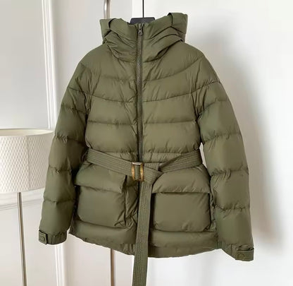 Stay Cozy and Chic: Women's Duck Down Hooded Jacket