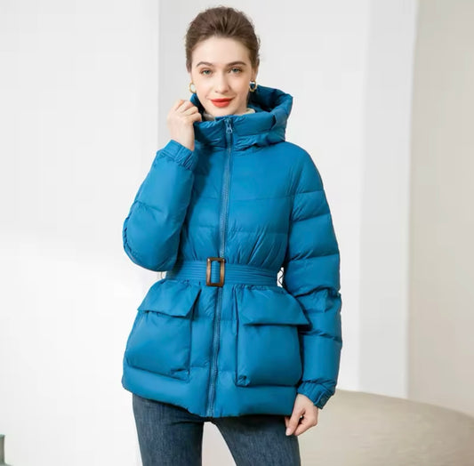 Stay Cozy and Chic: Women's Duck Down Hooded Jacket