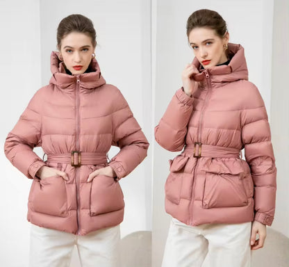 Stay Cozy and Chic: Women's Duck Down Hooded Jacket