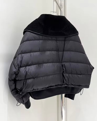 Women's Winter Duck Down Jacket with Luxurious Sheepskin Collar