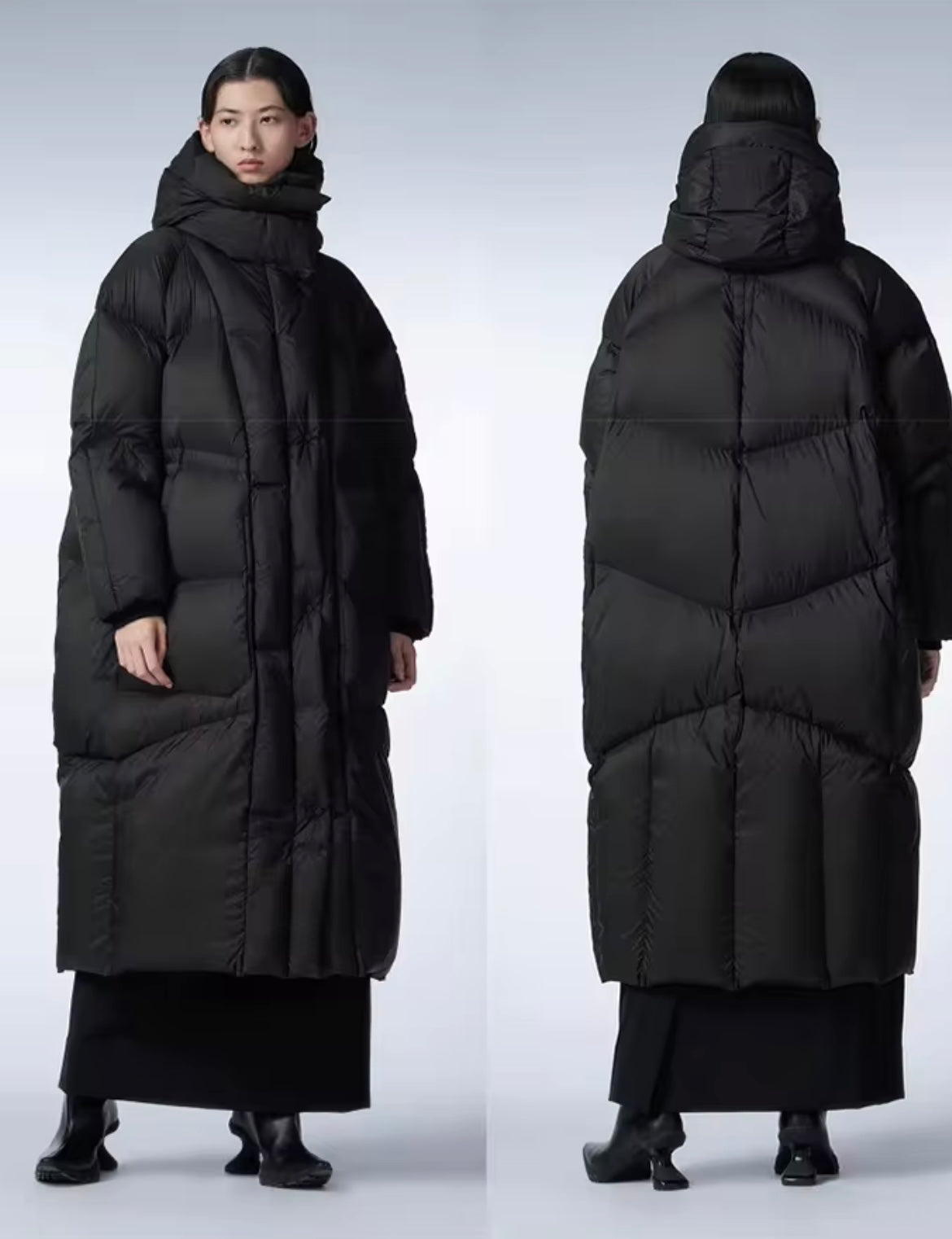 Stay Cozy in Style: Long Women's Duck Down Hooded Jacket