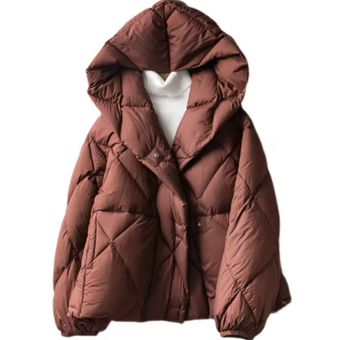 Featherlight Comfort: Women's Hooded Lightweight Duck Down Jacket