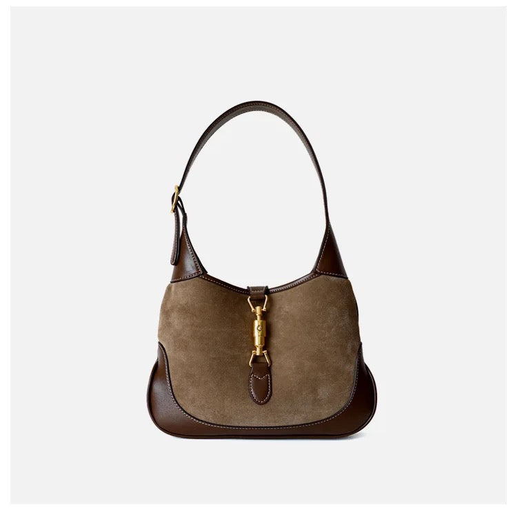 Chic Women's Handbag in Genuine Suede - Trendy & Timeless