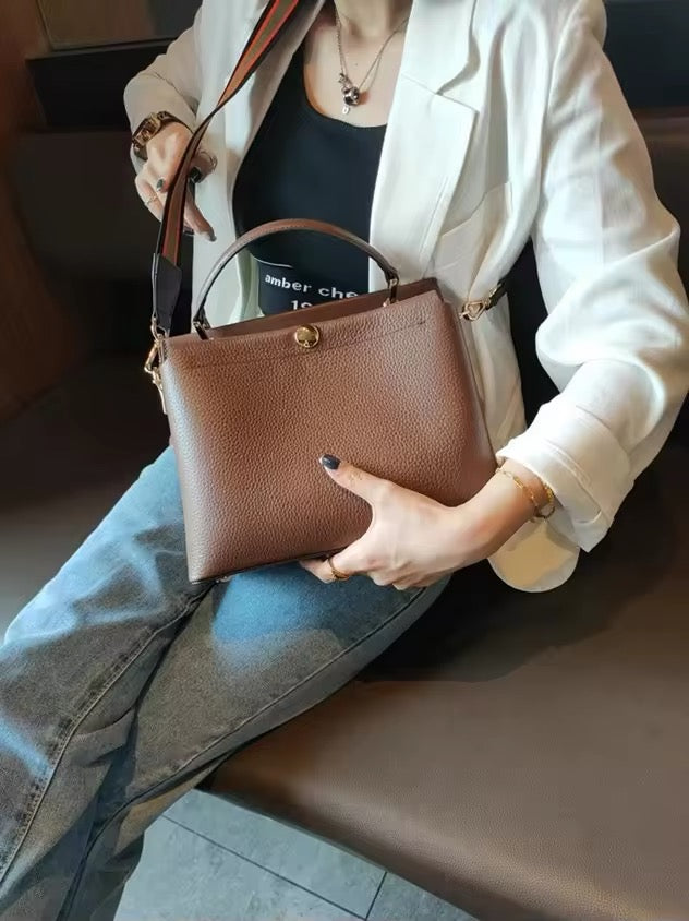 Chic Women's Leather Handbag with Dual Straps