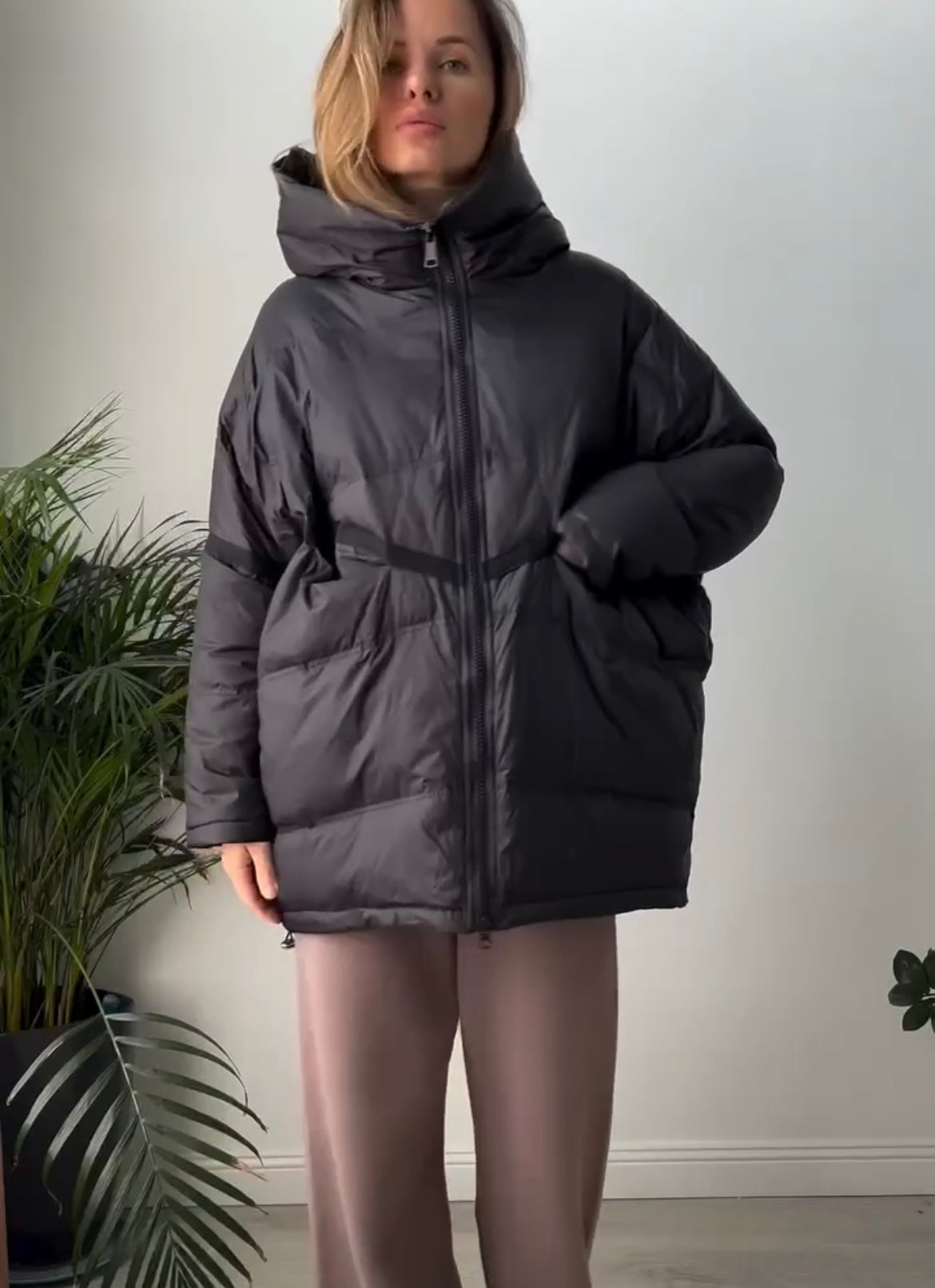 Cozy Women's Duck Down Jacket with Hood - Stay Warm in Style. Oversized Plus Size