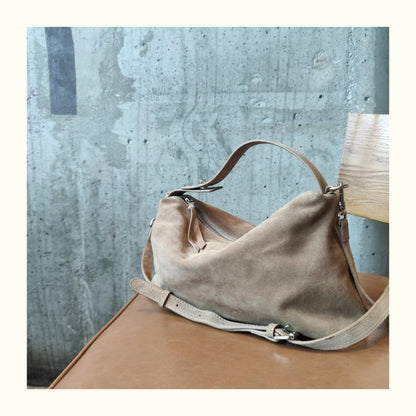 Trendy Women's Bag Made of Genuine Suede – Stylish and Sophisticated