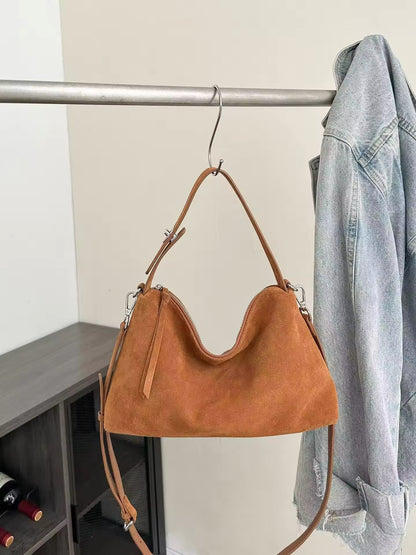 Trendy Women's Bag Made of Genuine Suede – Stylish and Sophisticated