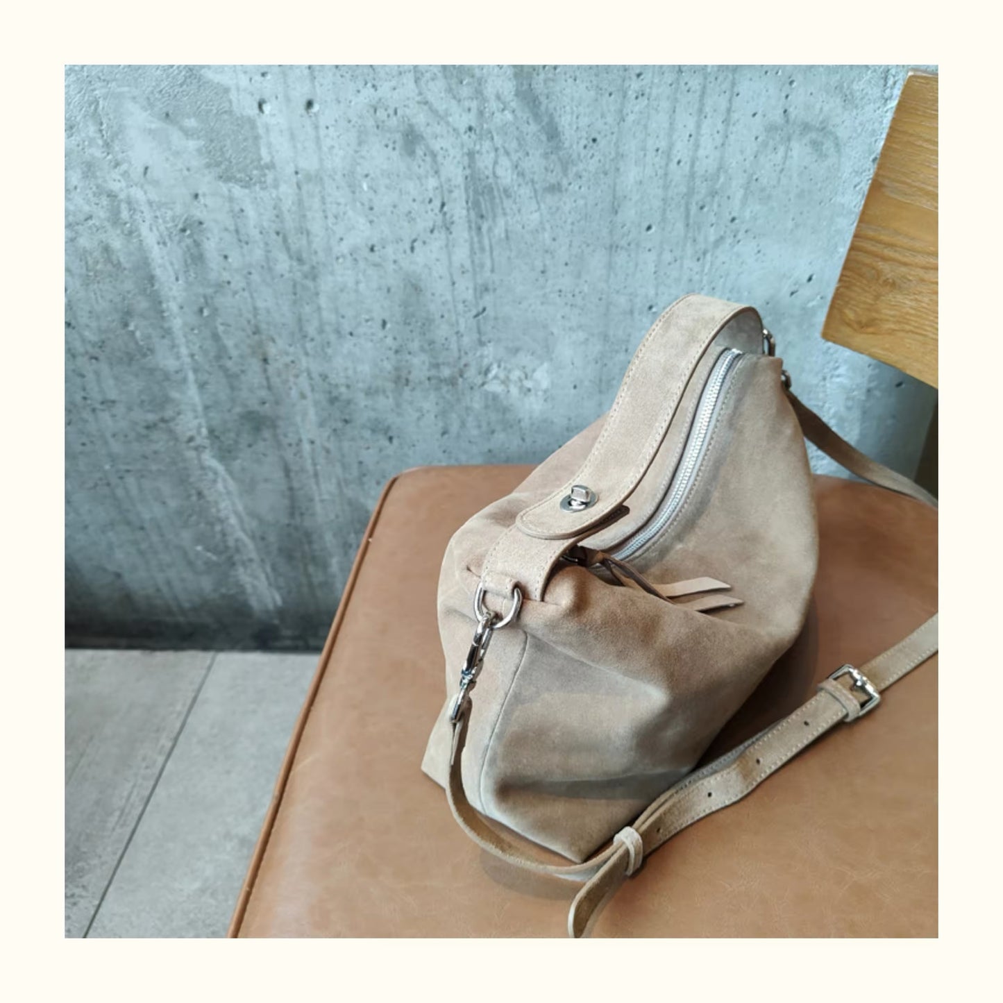 Trendy Women's Bag Made of Genuine Suede – Stylish and Sophisticated