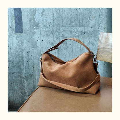 Trendy Women's Bag Made of Genuine Suede – Stylish and Sophisticated