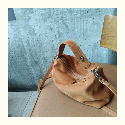 Trendy Women's Bag Made of Genuine Suede – Stylish and Sophisticated