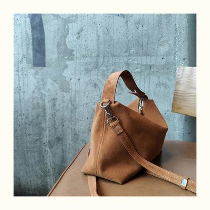 Trendy Women's Bag Made of Genuine Suede – Stylish and Sophisticated