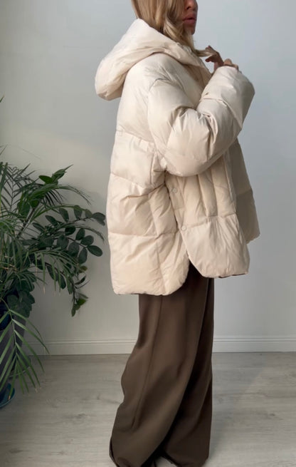 Women's Plus Size Duck Down Hooded Jacket - Ultimate Warmth & Style