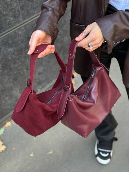 Elegant Suede Handbag - Handmade in Ukraine