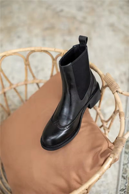 Handcrafted Genuine Leather Women's Chelsea Boots – Timeless Elegance and Comfort