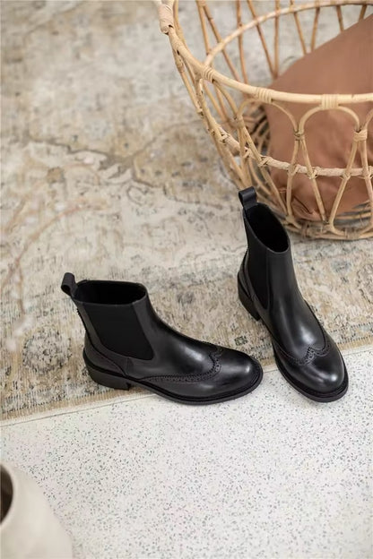 Handcrafted Genuine Leather Women's Chelsea Boots – Timeless Elegance and Comfort