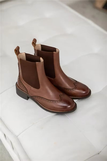 Handcrafted Genuine Leather Women's Chelsea Boots – Timeless Elegance and Comfort