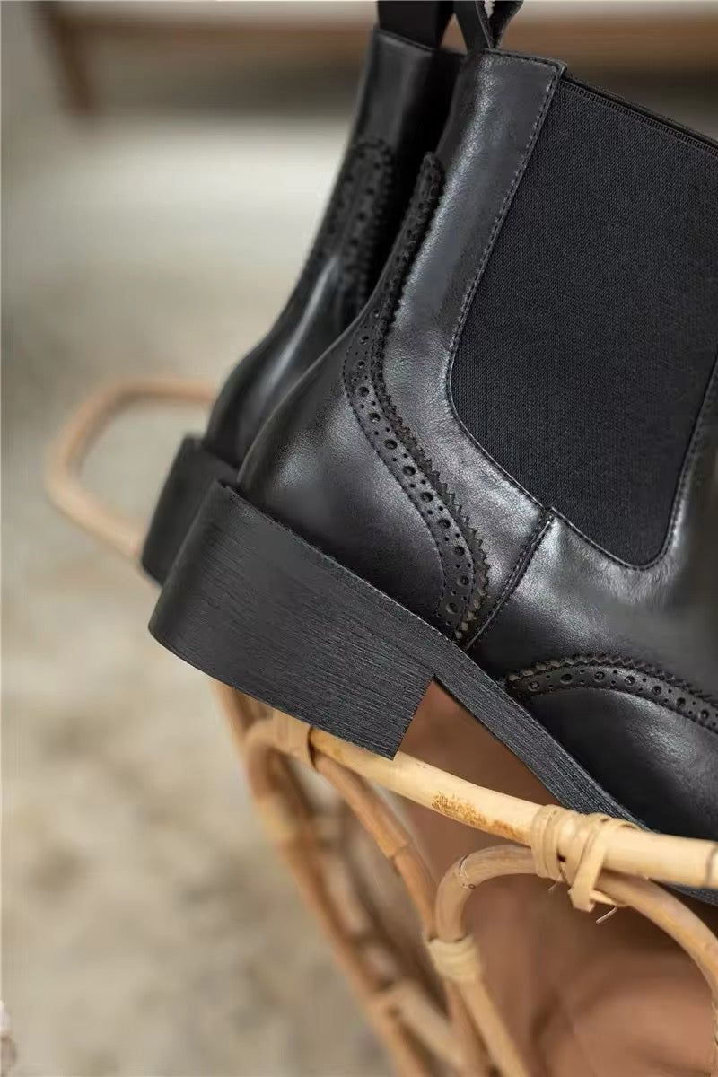 Handcrafted Genuine Leather Women's Chelsea Boots – Timeless Elegance and Comfort