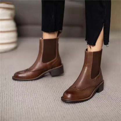 Handcrafted Genuine Leather Women's Chelsea Boots – Timeless Elegance and Comfort