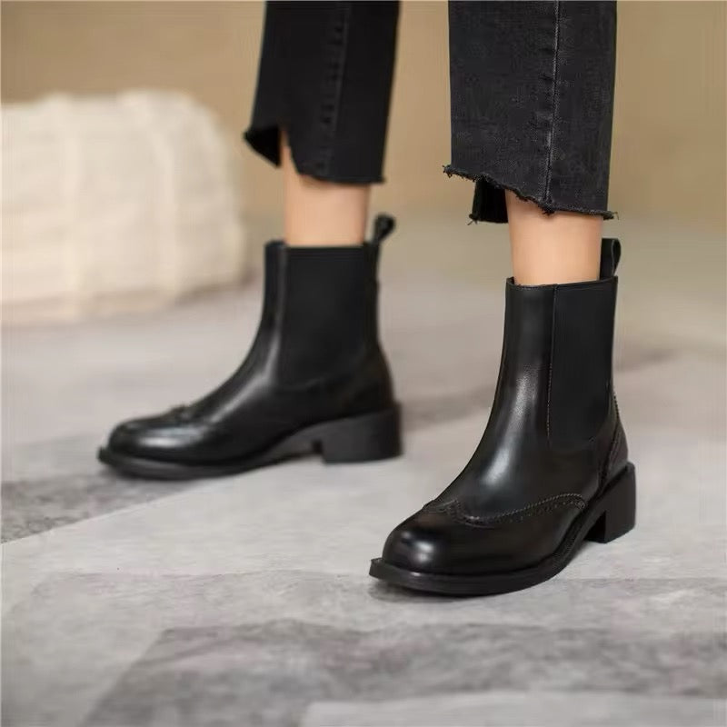 Handcrafted Genuine Leather Women's Chelsea Boots – Timeless Elegance and Comfort