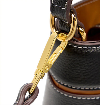 Handmade Genuine Leather Bucket Bag for Women