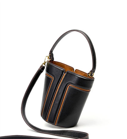 Handmade Genuine Leather Bucket Bag for Women