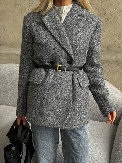 Bouclé Beauty: Woman coat for Effortless Elegance