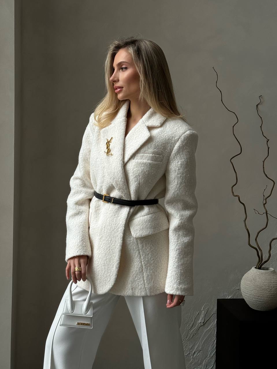 Bouclé Beauty: Woman coat for Effortless Elegance