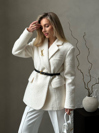 Bouclé Beauty: Woman coat for Effortless Elegance