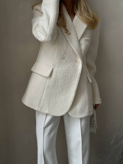 Bouclé Beauty: Woman coat for Effortless Elegance