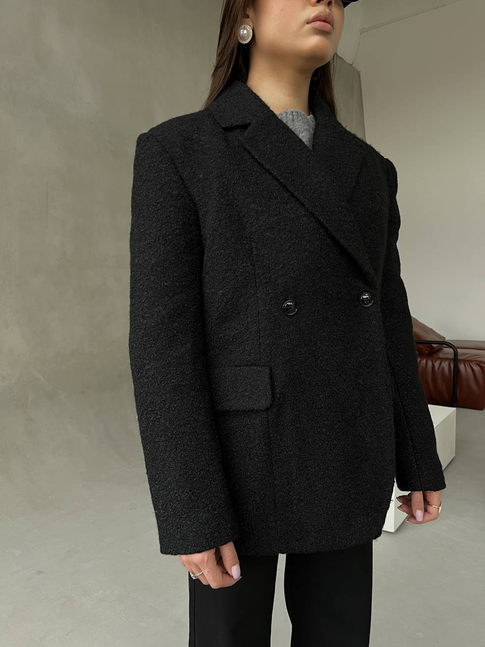 Bouclé Beauty: Woman coat for Effortless Elegance