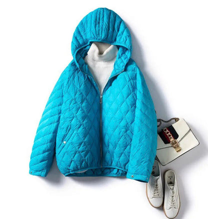 Women's Lightweight Thin Duck Down Jacket. Women's large oversized jacket