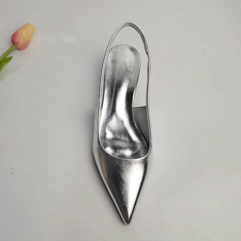 Handmade Genuine Leather Women's Slingback Shoes