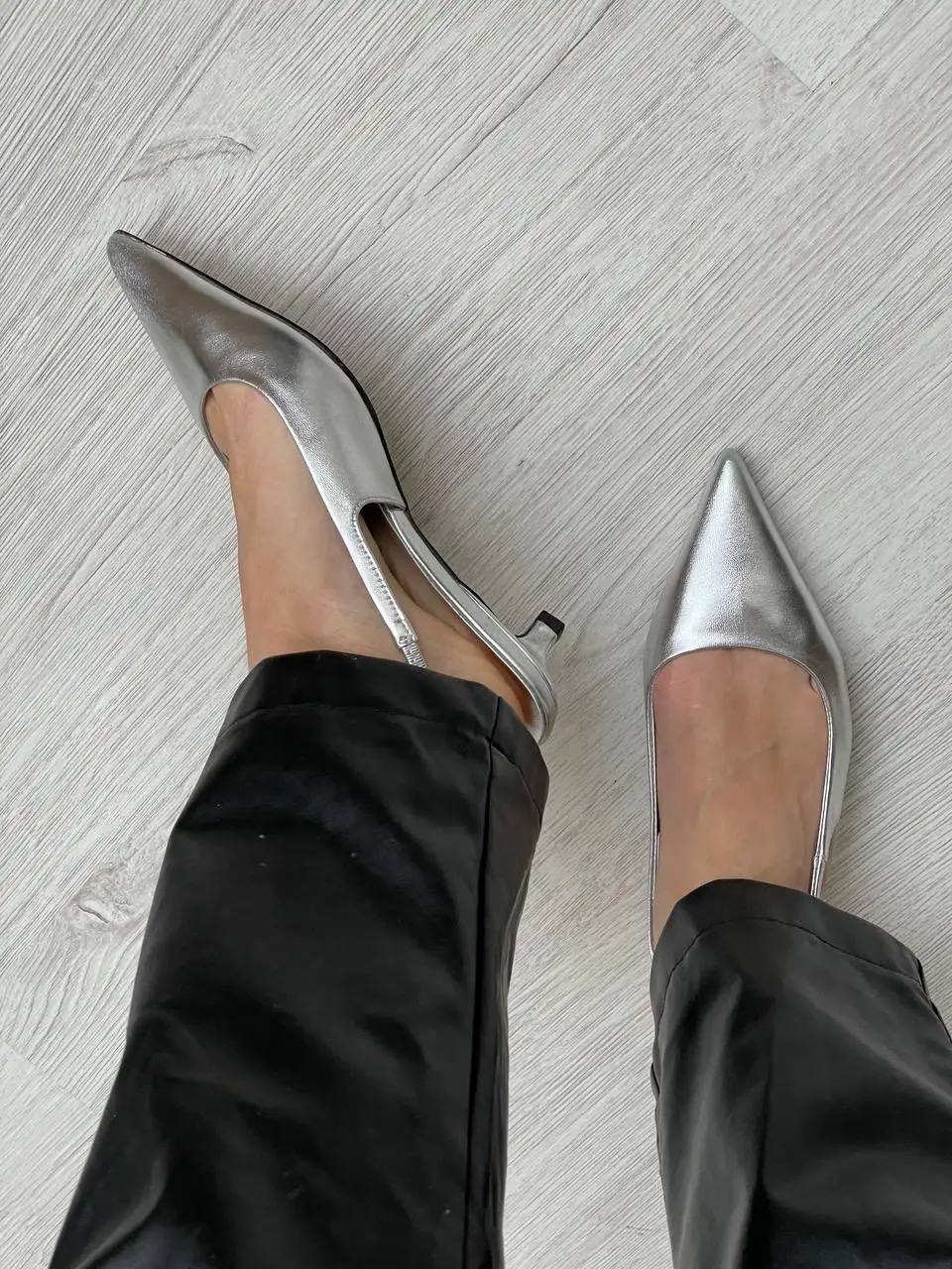 Handgefertigte Slingback-Schuhe aus echtem Leder für Damen